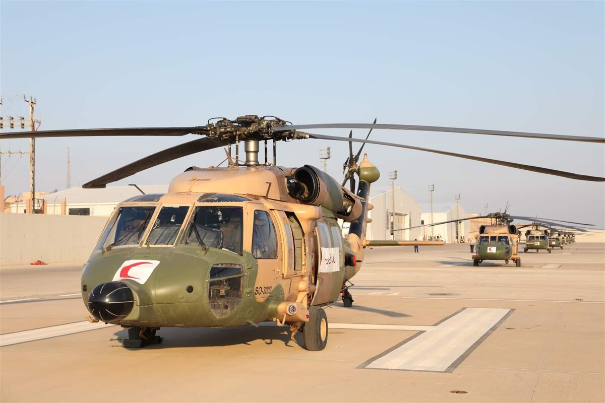 Humanitarian Aid Delivered by Military Helicopters